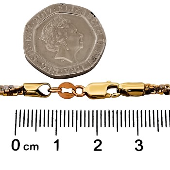 9ct Gold 2-Tone 10.5g 18 inch Unusual Chain